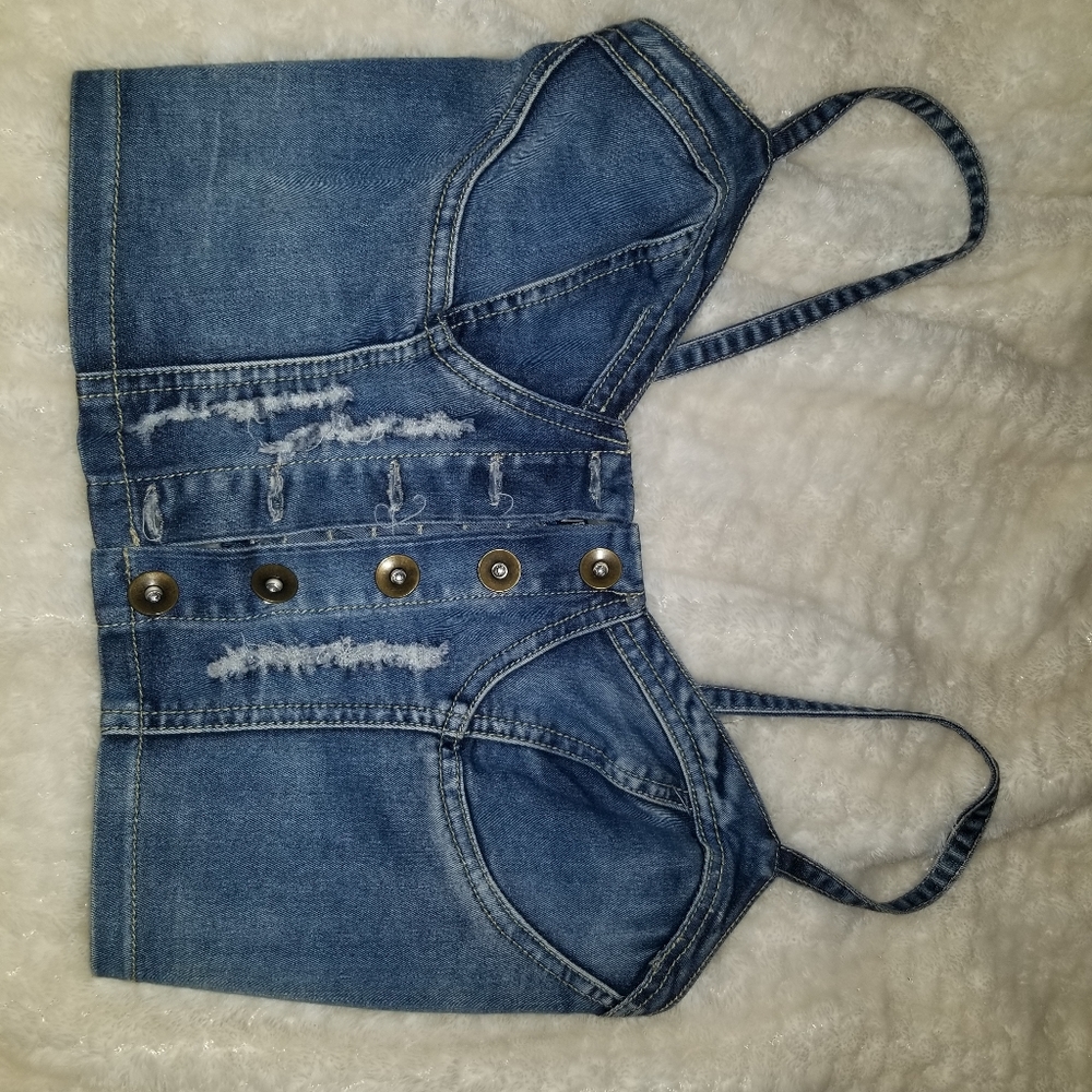 Denim crop top